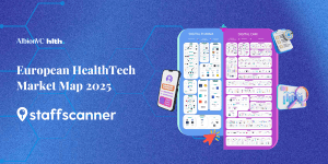 Staffscanner's platform and app feature within the EU Healthcare TechMarket Map by Albion VC and HLTH Europe