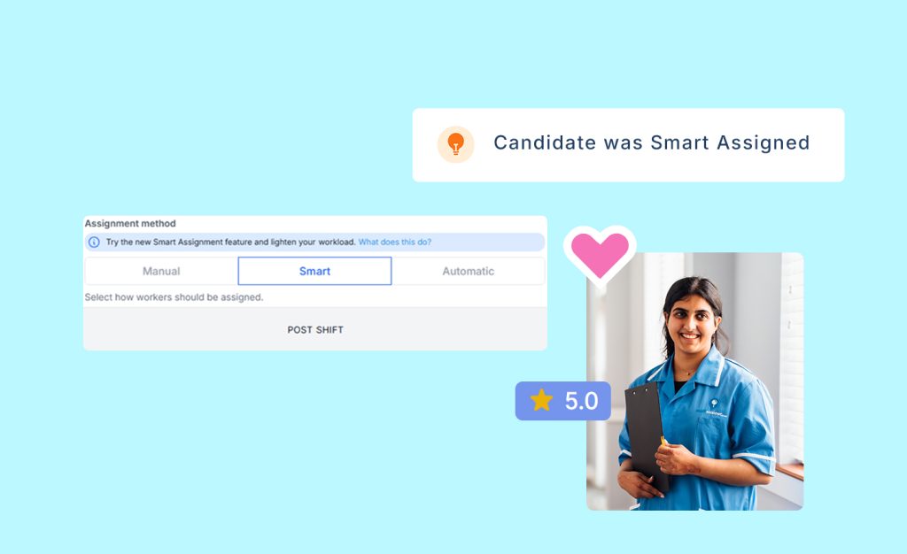 How a Smart Assign candidate appears on the Staffscanner dashboard